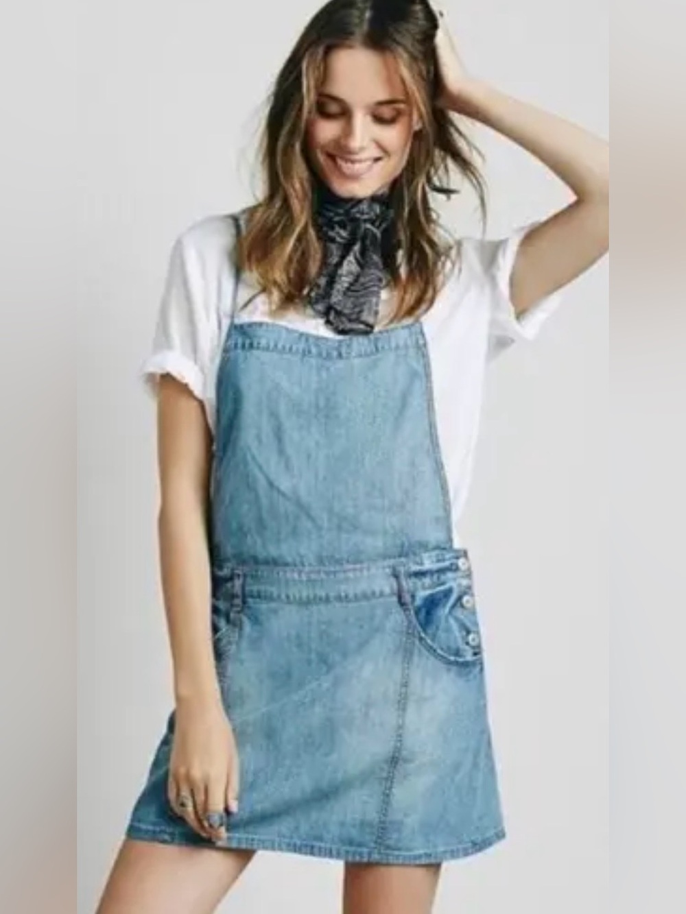 Free People Savannah Chambray Overall Jumper 10 Cottagecore Boho Beachy Festival